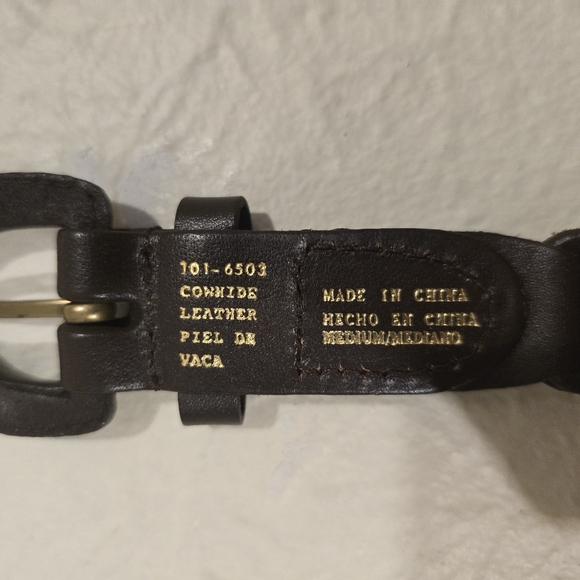 BROWN Cowhide Leather Belt Interlocking Weave Pattern Length 37.5" Vintage Large - Picture 5 of 15